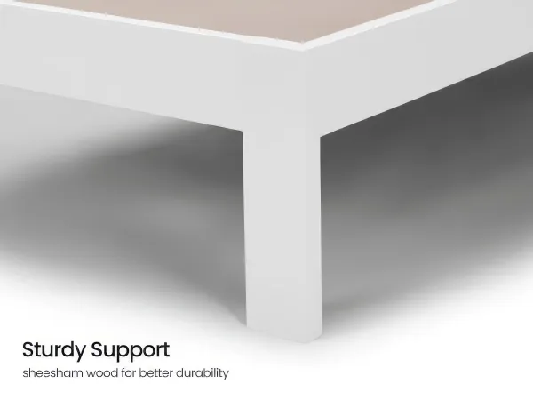 Alexa Solid Wood Single Bed in White Finish